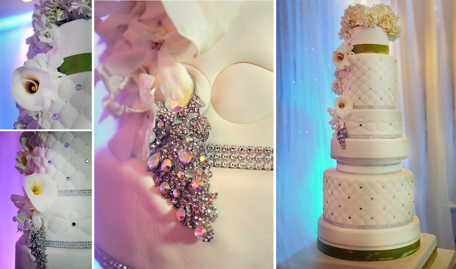 astonishing wedding cake details flowers jewellery colored wedding collage by lavimage montreal