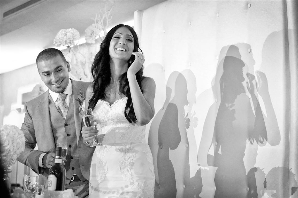 astonishing wedding reception bride groom and their shadows black white shot by lavimage montreal