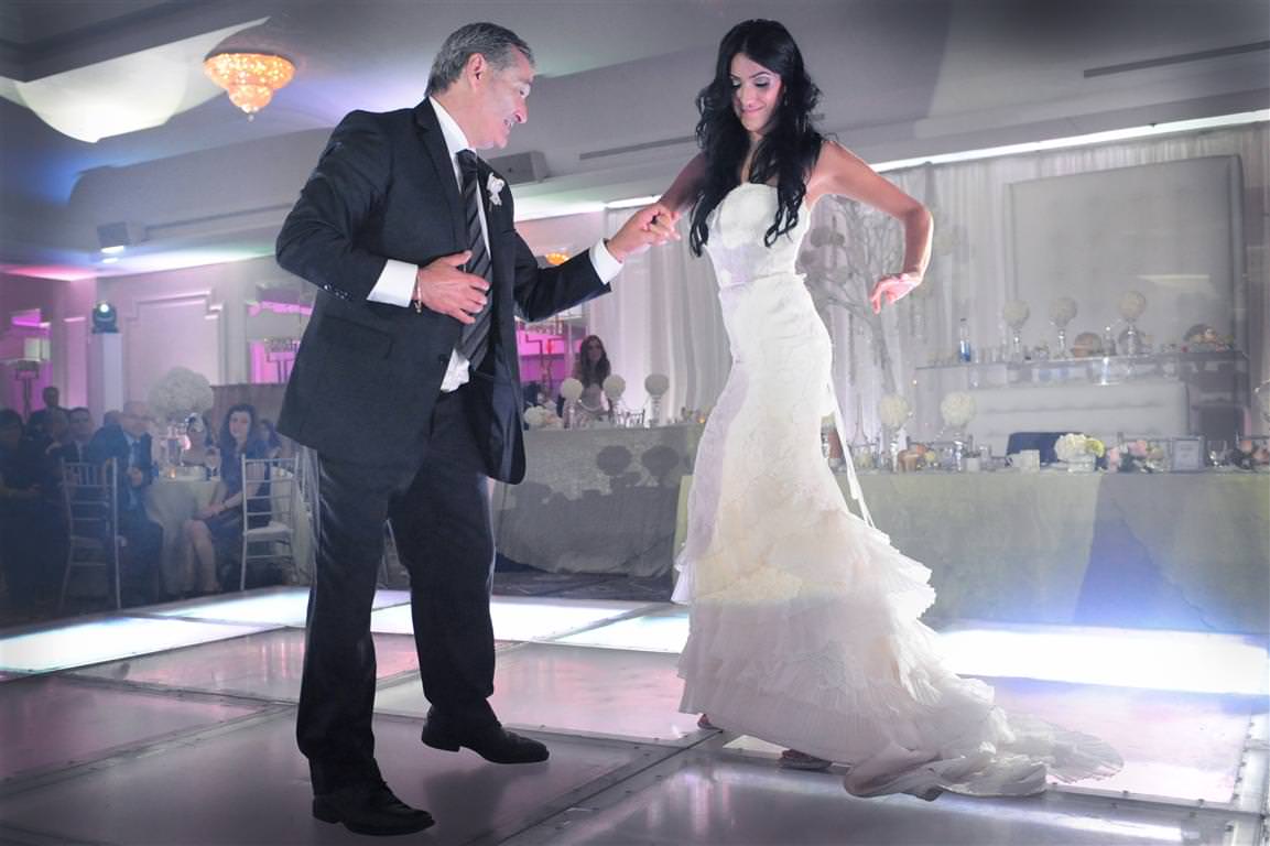 astonishing wedding reception bride dances with father colored wedding photo by lavimage montreal