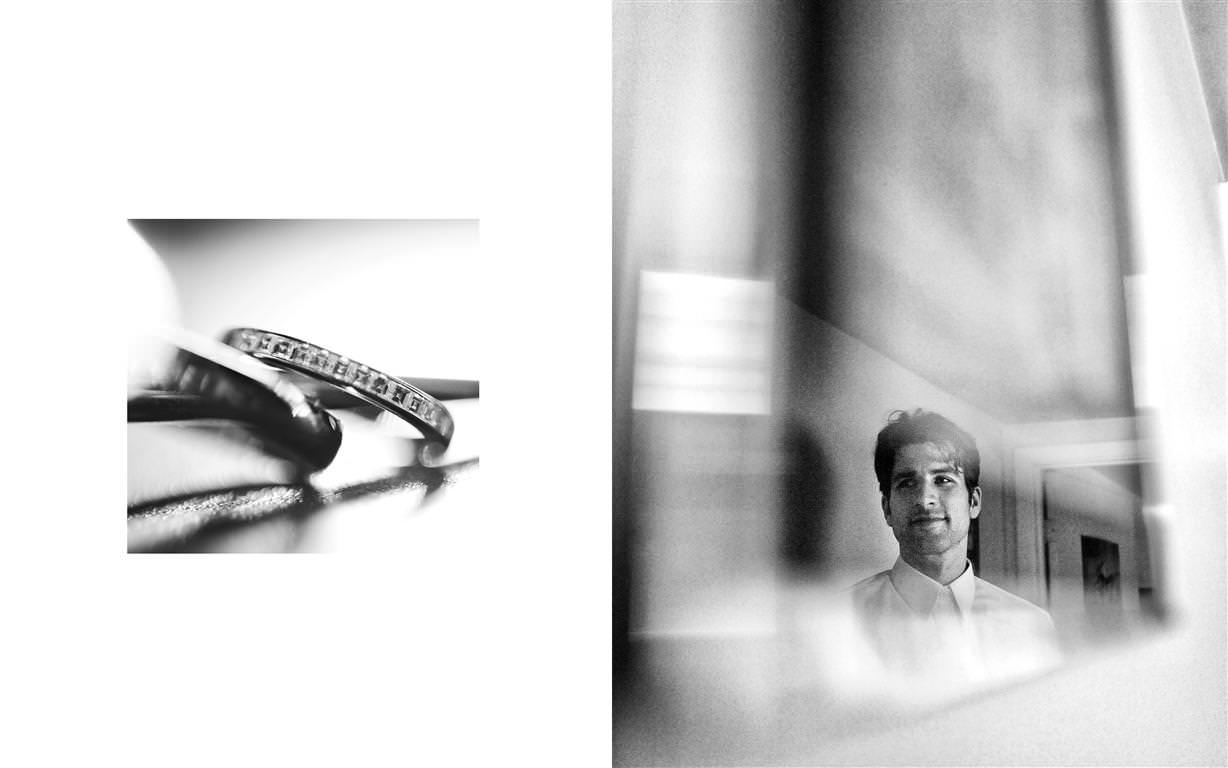 heavenly wedding black white photos rings groom reflection by lavimage montreal