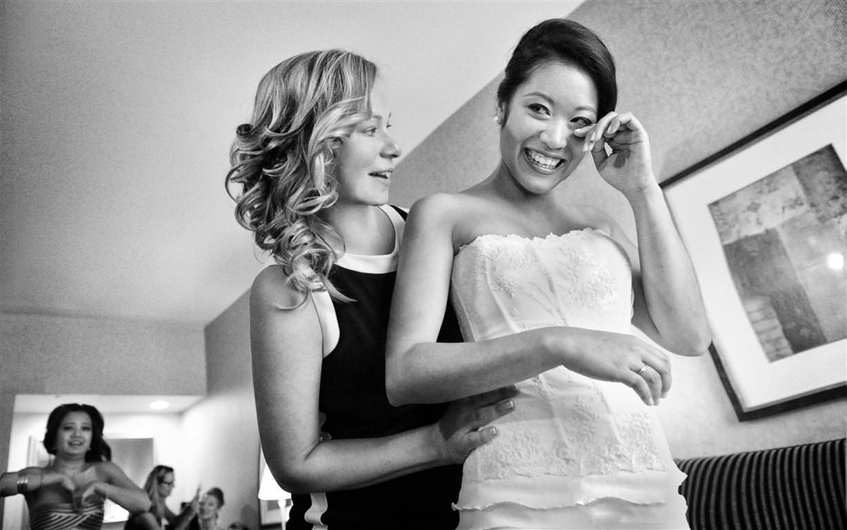 heavenly wedding getting ready bride bridesmaid emotional moment by lavimage montreal
