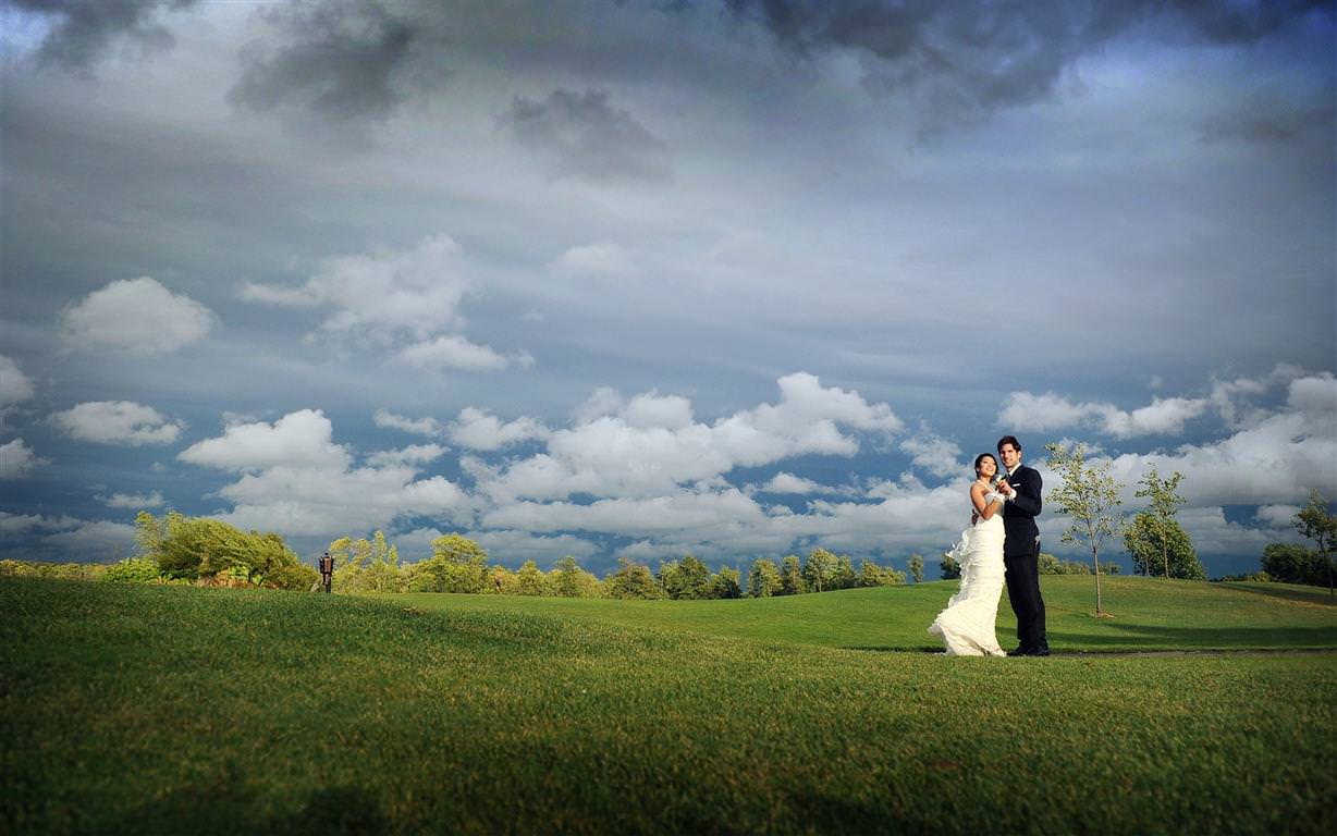 heavenly wedding couple together with sky on background artistic photo by lavimage montreal
