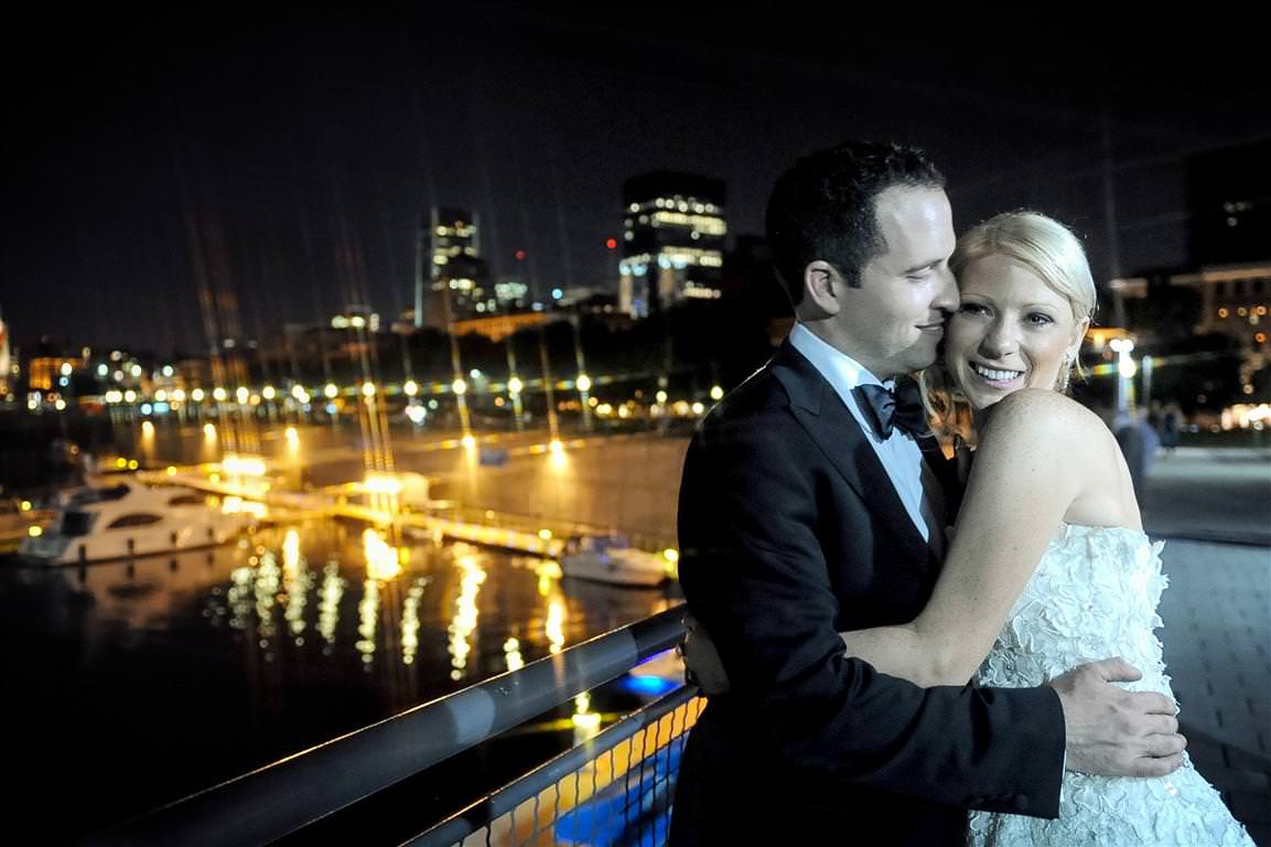 colored wedding photos couple together city lights romantic embrace by lavimage montreal