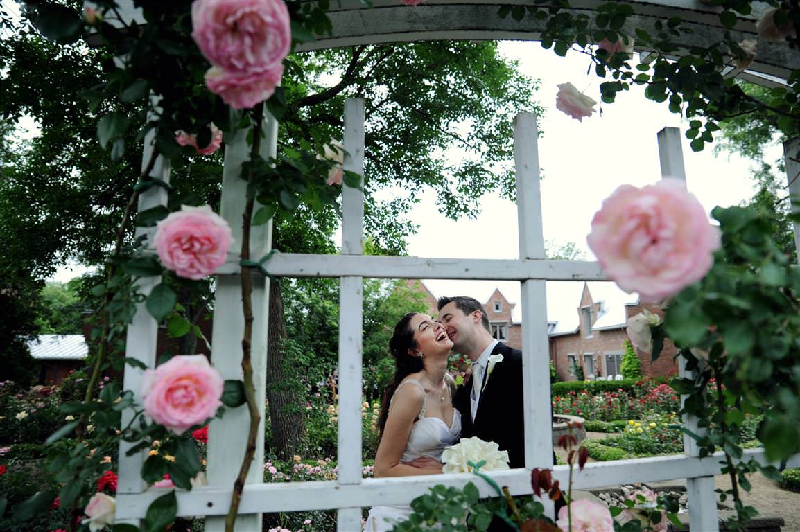colorful wedding photos couple together laughing garden gates mansion by lavimage montreal