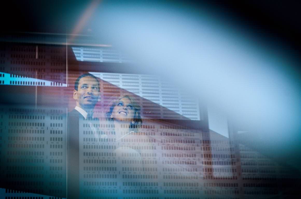 colored wedding photos couple together abstract artistic shot by lavimage montreal at the Science Centre Wedding