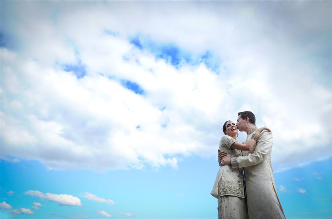 colorful wedding photos couple together kiss cloud nine by lavimage montreal