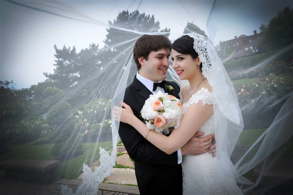 colored wedding photos couple together under veil smile happiness by lavimage montreal Ritz Carlton wedding