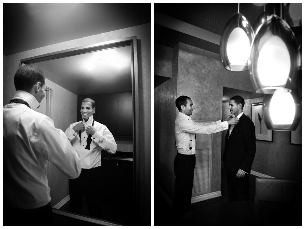 black white wedding photos getting ready groom best man by lavimage montreal