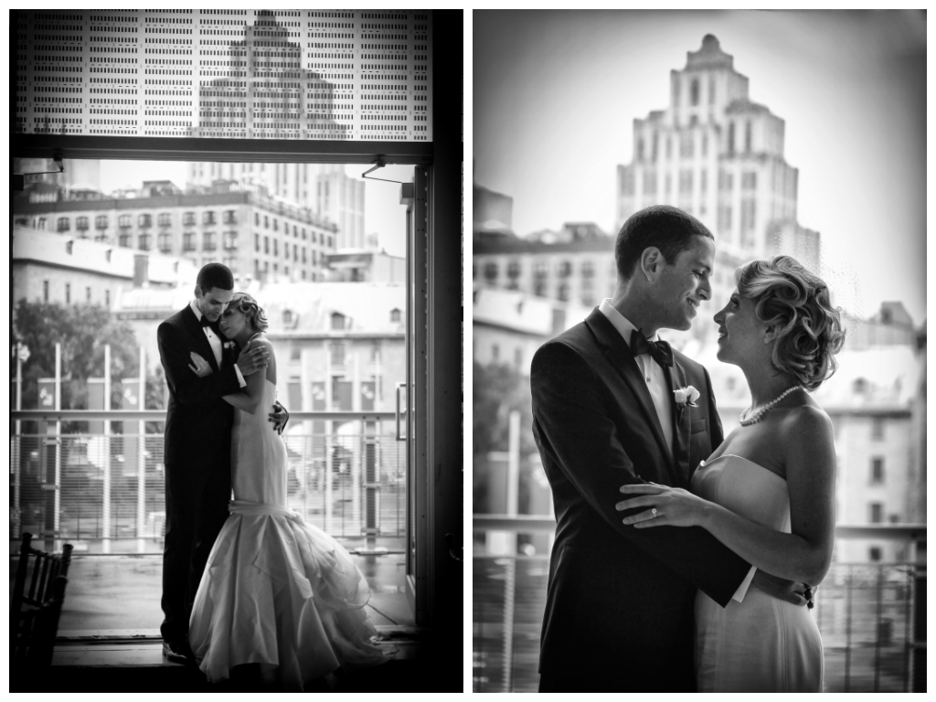 black white wedding photos couple together romantic embrace by lavimage montreal at the Science Centre Wedding