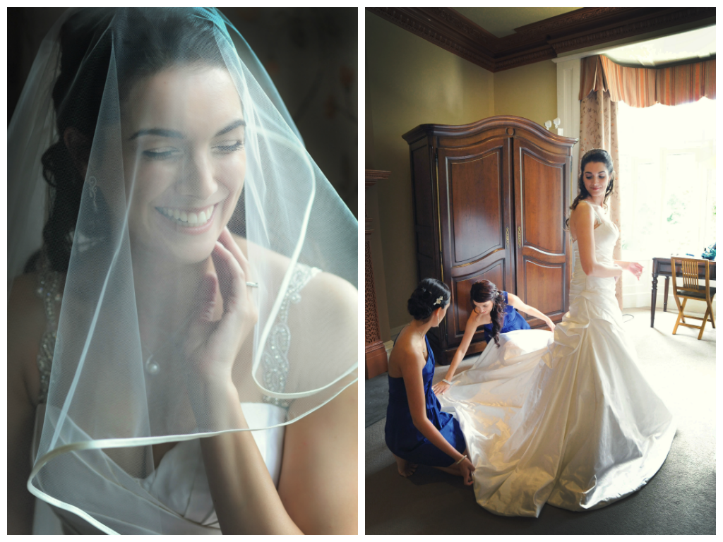 colorful wedding photos getting ready bride veil dress emotional face expression by lavimage montreal