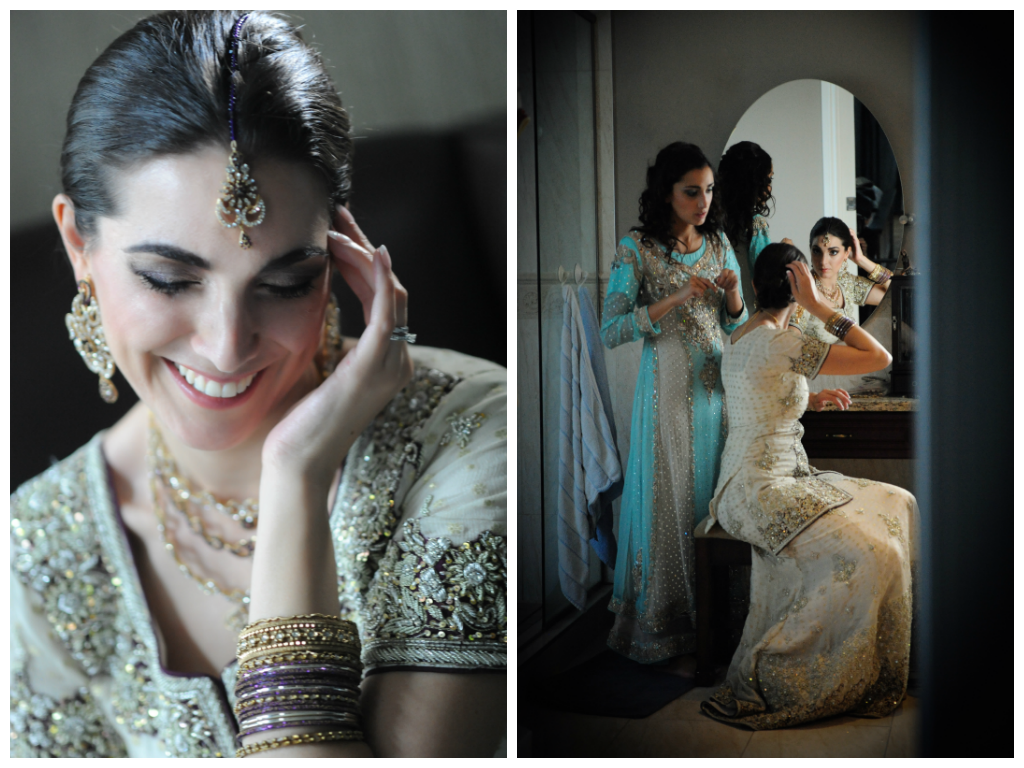 colorful wedding photos getting ready bride traditional dress portrait by lavimage montreal