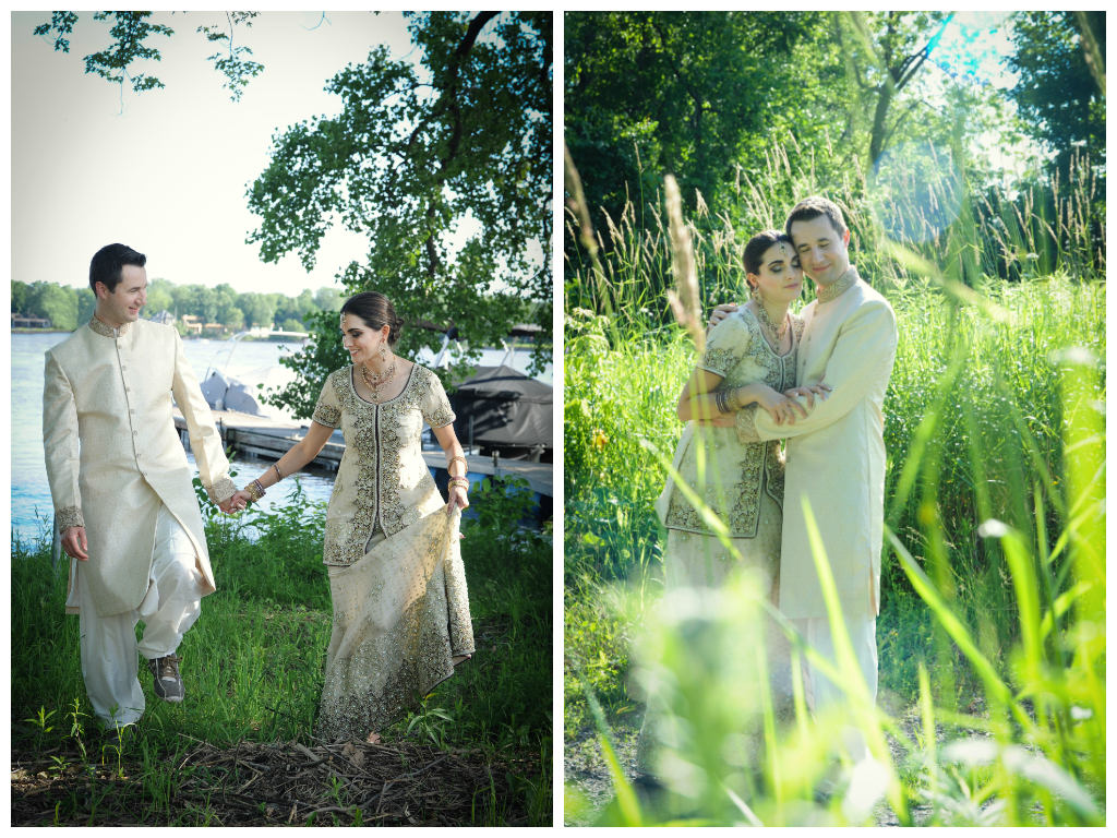 colorful wedding photos couple together nature romance embrace walking by lavimage montreal