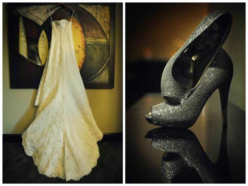 Wedding details dress and shoes-Wedding at the Science Centre Montreal by La V image-Montreal wedding photographer