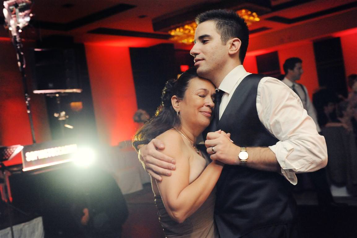 Parents at wedding-mother son dance by La V image Montreal wedding photographer